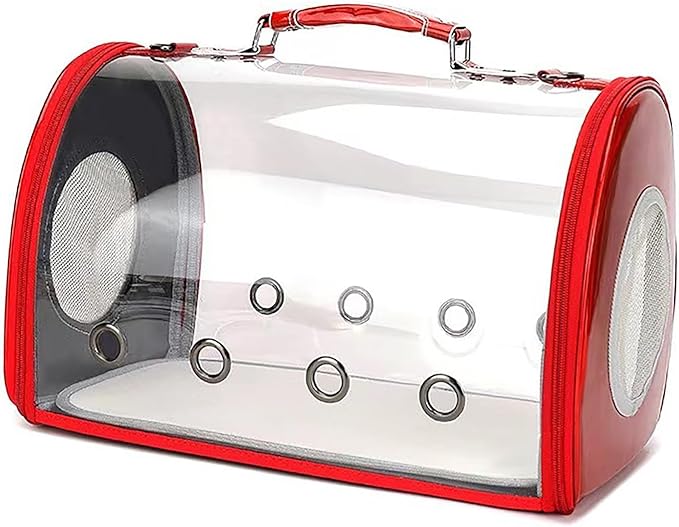 Transparent Capsule Pet Handbag Large Capacity Cat Dog Carrier Two Side Ventilation Holes Portable Travel Carrier for Cats Dogs Lightweight Durable Acrylic Polyester Material