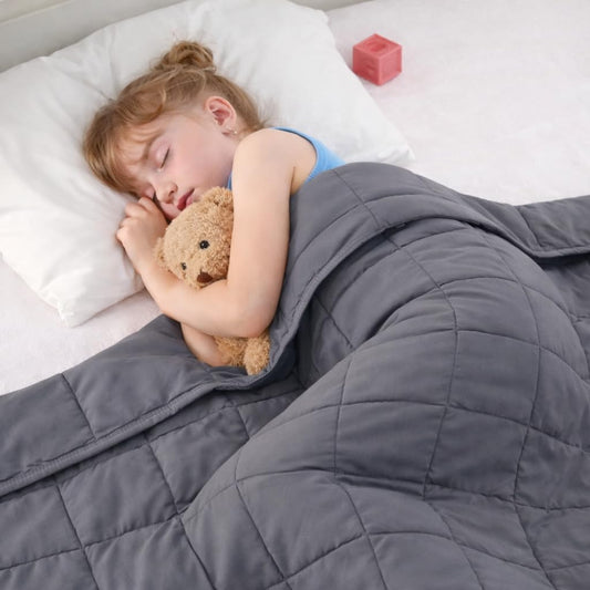 Weighted Blanket Kids 5lbs, 36"x48", Cooling Heavy Throw Blanket for 40-60lbs, Microfiber Soft Thick Big Blankets Weighted Comforter Breathable Gift, Grey