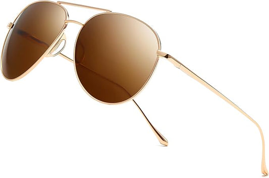SUNGAIT Women's Lightweight Oversized Aviator Sunglasses - Classic Style Polarized Lens