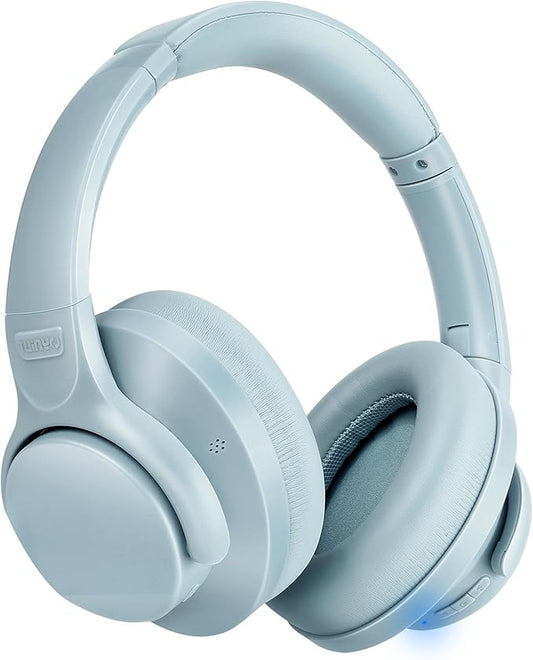 TUINYO Wireless Headphones - Noise Cancelling Over Ear Bluetooth Headphones with 60H Playtime, Deep Bass Hi-Fi Stereo Sound & Comfortable Earpads for Travel, Home and Office-Blue Gray