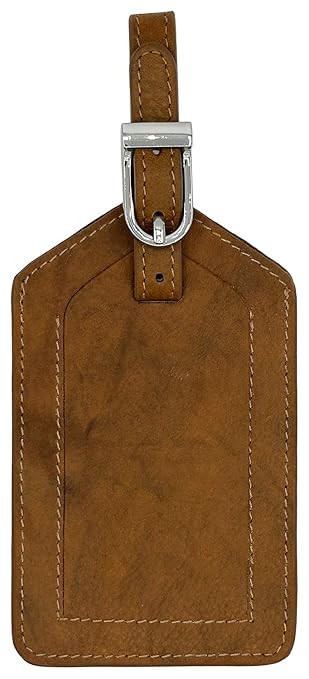 Antique Saddle Genuine Top Grain Leather Luggage Tag