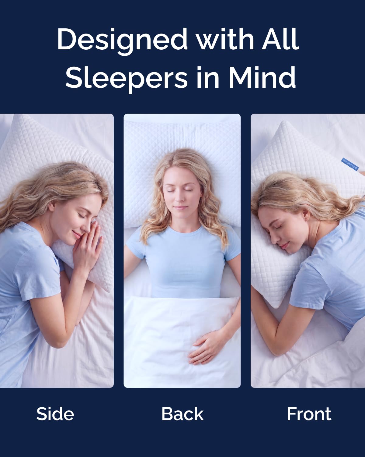 Cooling Pillow Queen Size - 100% Rayon Derived From Bamboo - Double-Sided Cooling Bed Pillow for Hot Sleepers - Adjustable Shredded Memory Foam - Soft or Firm Support for Side, Back & Stomach Sleepers