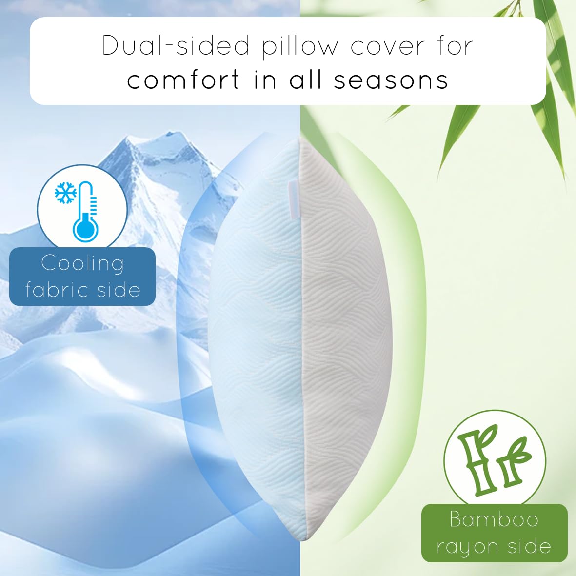 pillosophy Original Adjustable Loft Pillow • Gel-Infused Shredded Memory Foam Fill • Dual-Sided Washable Cooling Cover • Perfect for Back, Side, Stomach Sleepers (Queen Size, 1-pack)