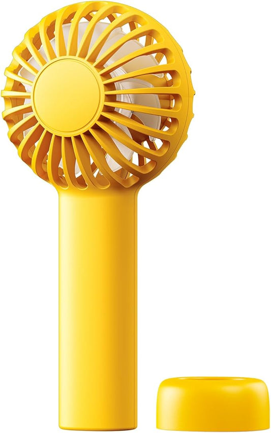 SWEETFULL Mini Portable Fan - Rechargeable Handheld Fan, 3 Speeds Personal Small Hand Gifts for Travel Essentials, Lash, Makeup, Eyelash, Kids, Girls, Women - USB, Cute Design Yellow