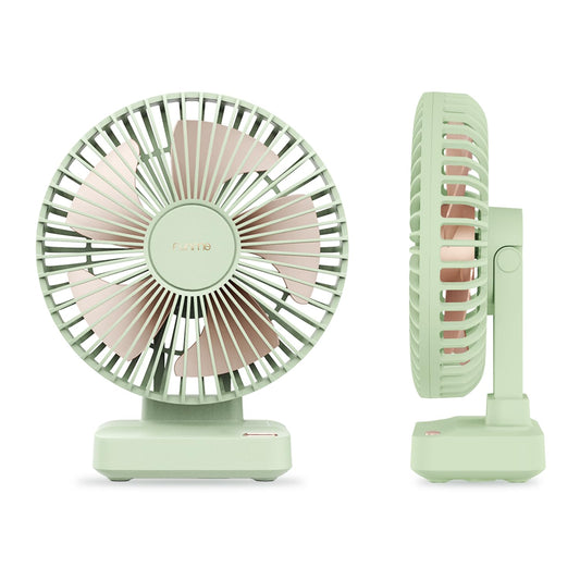 Funme Desk Fan, 6700mAh Rechargeable Table Fan with 23H Max Runtime, 3 Speeds, 90° Adjustable Tilt, Quiet Personal Desk Fan, Portable Desktop Fan forHome Office Bedroom Kitchen, Green