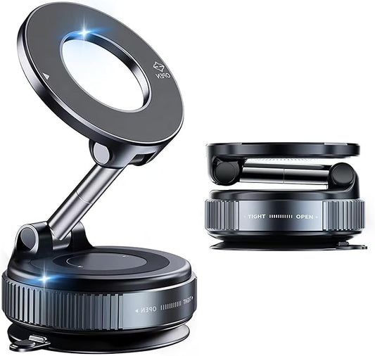 Magnetic Car Phone Holder for Magsafe [96+LBS Suction & 2800gf Magnetic],360°Adjustable Vacuum Suction Cup Car Phone Mount,Car Mount for iPhone 17 Pro Max 16 15 14 13 12 and All Smartphones