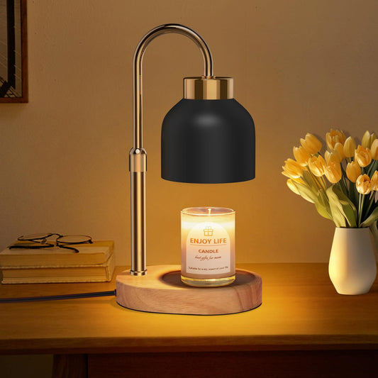 seenlast Candle Warmer Lamp with Dimmer Adjustable Height, 2/4/8H Timer,Vintage Home Decor for Scented Jar