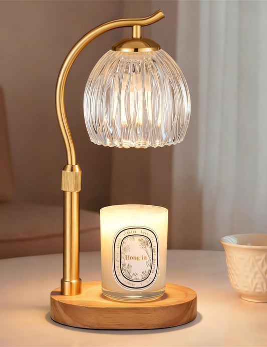 Candle Warmer Lamp with Timer & Dimmer, Adjustable Height Flower Wax Melt Warmer, Cozy Home Decor, House Warming Gifts,Vintage Birthday Gift for Women Mom Her