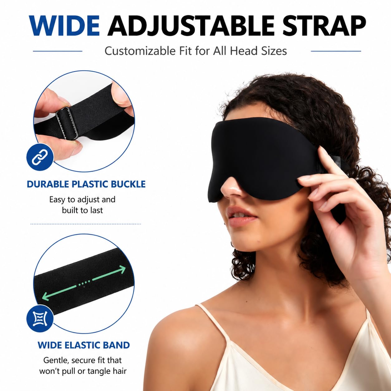ALASKA BEAR Sleep Mask Memory Foam Contoured Eye Cups for Women and Men, Soft 3D Blackout Eye Mask for Sleeping No Pressure on Eyelids and Eyelashes Protection, Earplugs Set, Black