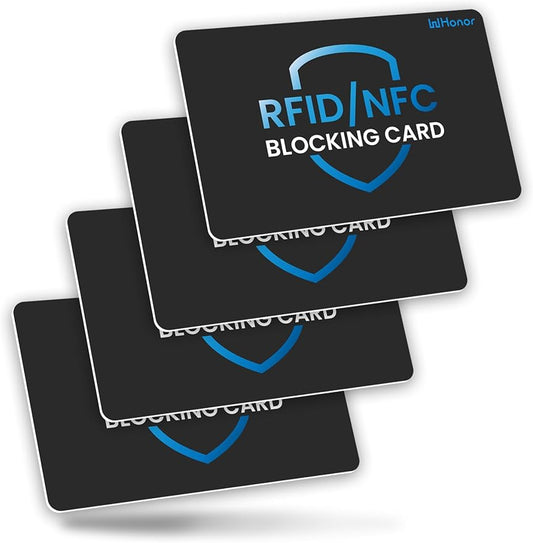 WHonor RFID Blocking Card 4 Pack, Debit Credit Card Protector, Anti-Theft Contactless NFC Blocker, Entire Wallet Protection (4)