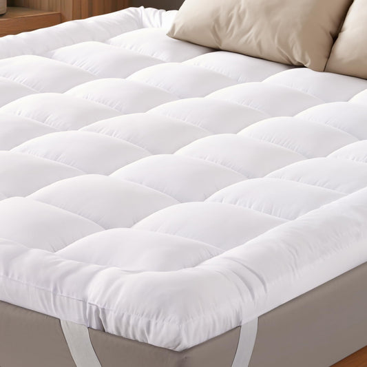 Ultra Soft Full Size Mattress Topper - Cloud-Like Mattress Pad for Full Back Support - Breathable Cooling Material for Hot Sleepers, White
