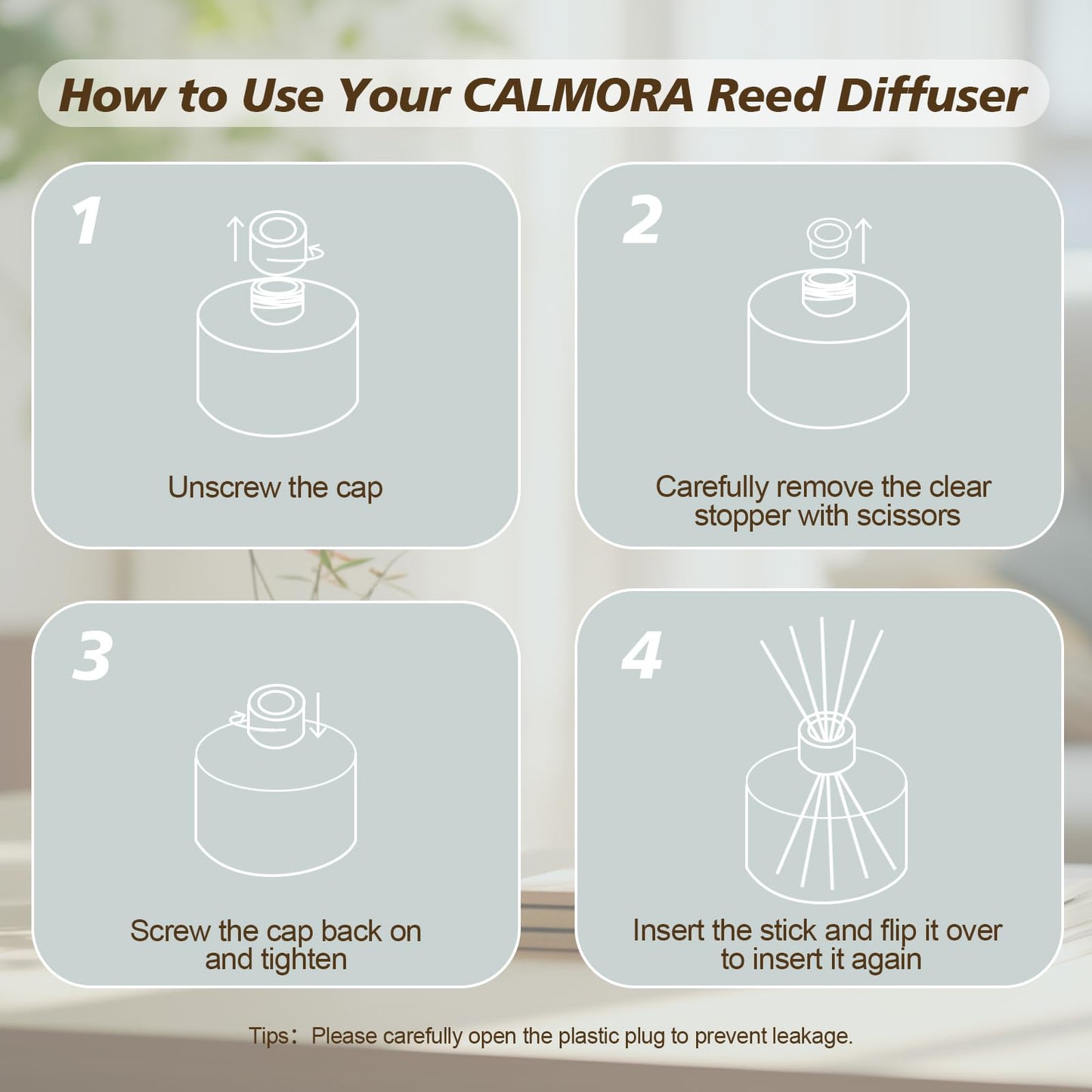 CALMORA Reed Diffuser Gift Set of 3, 50ml Home Fragrance Diffuser with 15 Reeds Sticks | Flameless Lily & Jasmine/Lavender/Fresh Linen Scented Oil for Women, Mom, Housewarming