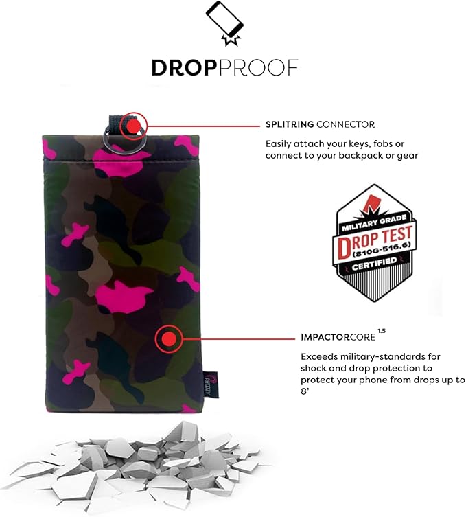 PHOOZY Apollo II Thermal Phone Case Cold Weather Insulated Pouch | Extends Battery Life 4X | NASA Tech Skiing Snowboard Accessories | Military Grade | Medium - Pink CAMO