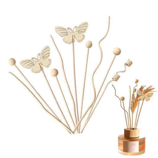 10Pack Reeds for Diffuser, Reed Fragrance Diffuser Flower Set, Reed Diffuser Stick, Fragrance Diffuser Replacement Rattan Stick, Rattan&Handmade Refill Replacement Sticks for House Bedroom Office ﻿