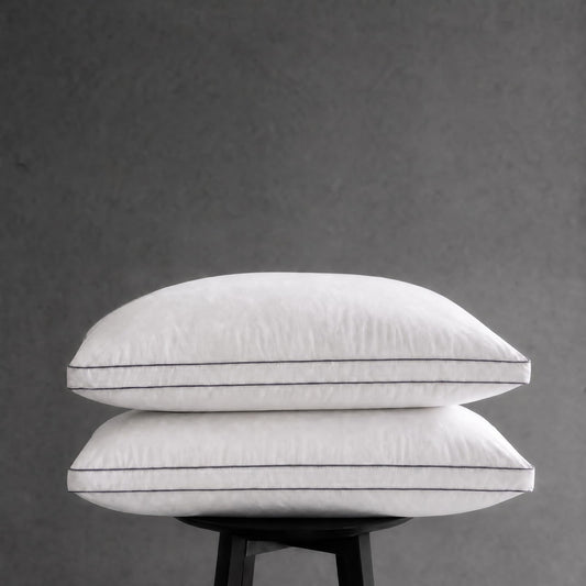 Goose Down Pillows, Standard Size Set of 2 with 3-Layer Design, Hotel Down Bed Pillow for Side, Back, and Stomach Sleepers, Soft 600 Thread Count Cotton Cover–Luxury Hotel Pillows Quality(20" x 26")