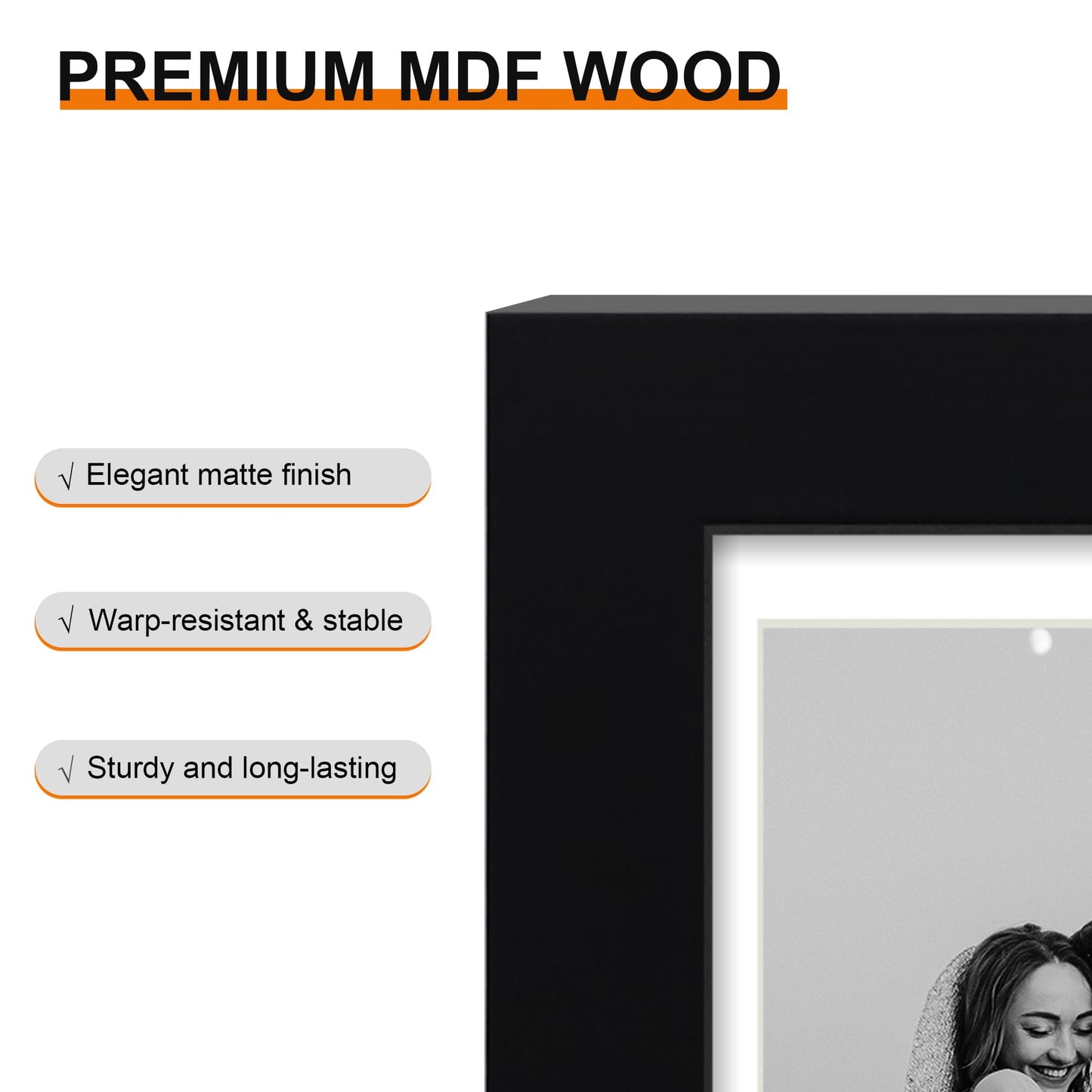 Flocey 11x14 Picture Frame 5 Pack, Black Photo Frame, Display Pictures 8x10 with Mat or 11x14 without Mat for Horizontal or Vertical Wall Mounting, Wall Gallery Frame for Artwork Certificate