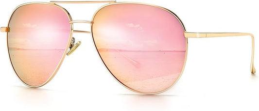 SUNGAIT Women's Lightweight Oversized Aviator Sunglasses - Classic Style Polarized Lens