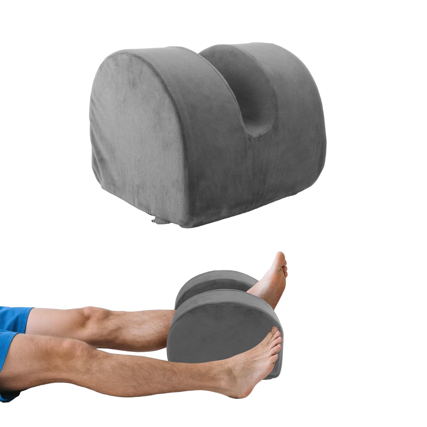 NZELSW Knee Recovery Pillow for Post-Surgery with Memory Foam, Orthopedic Leg Positioning Pillow, Knees Support & Elevation Pillows, Ideal for Knee Replacement Recovery, Injury and Rest (Gray)