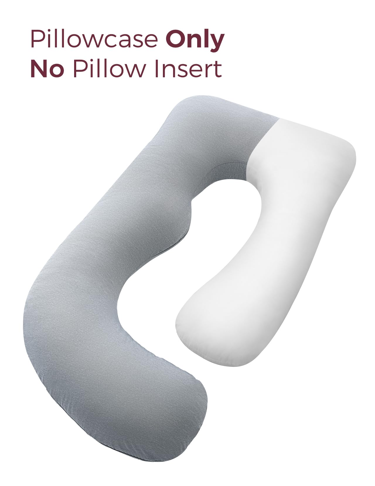 Momcozy Cooling Cover for Pregnancy Pillows, U-Shaped Full Body Maternity Pillow for Side Sleepers 57 Inch - Support for Back, Hip, Belly, Legs for Pregnant Women, Pillowcase Only