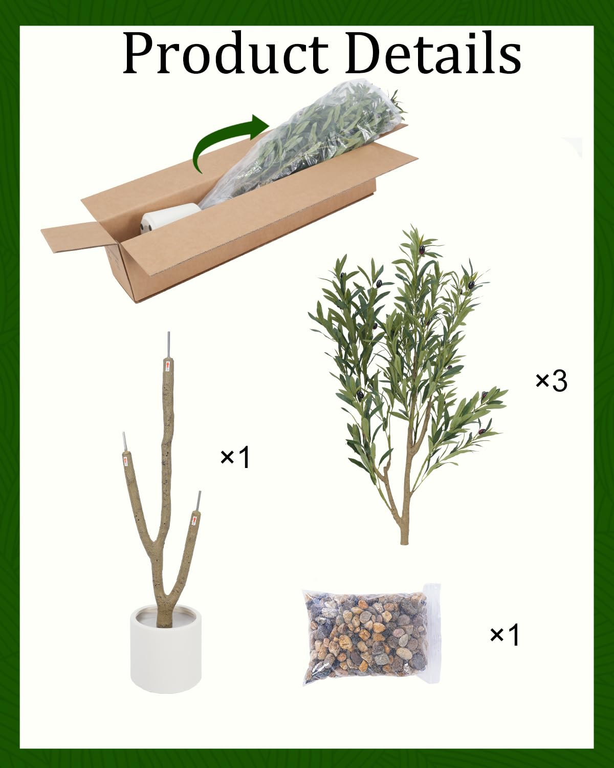Sillaff Olive Tree 6FT Fake Tree Faux Plants Indoor with Pot Artificial Tree Nearly Natural Olive Branches and Fruits for Living Room Home Office Decorations