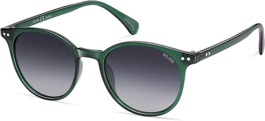 SOJOS Small Round Classic Polarized Sunglasses for Women Men Vintage Style UV400 Lens MAY SJ2113