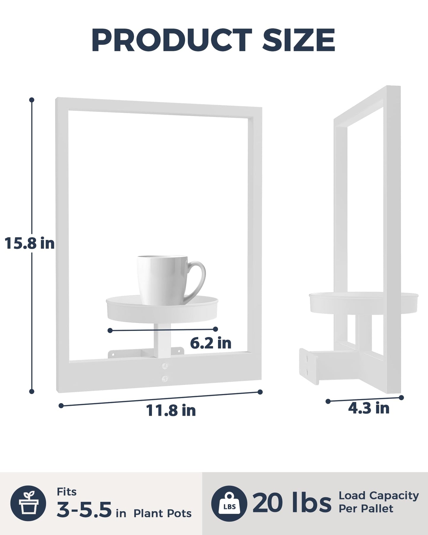 Bamworld White Plant Stand Indoor, Plant Hanger Wall Planters for Indoor Plants Window Plant Shelves Plant Holder Wall Decor, Room Decor (Patent Design)