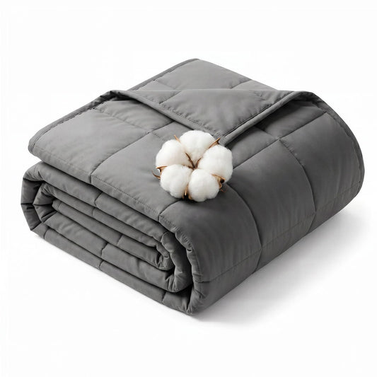Twin Size Weighted Blanket for Adults - 10lbs 48” x 72” Cooling Heavy Blankets for All-Seasons Sleeping, Soft & Breathable with Premium Glass Beads, Machine Washable
