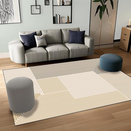 Abstract Washable Area Rug 4x6Ft Soft Non Slip Durable High Traffic Rug for Living Room, Bedroom & Home Office