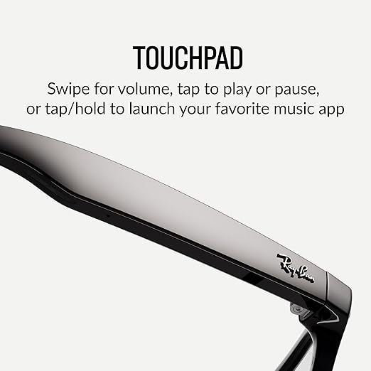 Ray-Ban Meta (Gen 1), Wayfarer, Shiny Black | Smart AI Glasses for Men, Women — 12 MP Ultra-Wide Camera, Open-Ear Speakers for Audio, Video Recording and Bluetooth — Clear Lenses — Wearable Technology