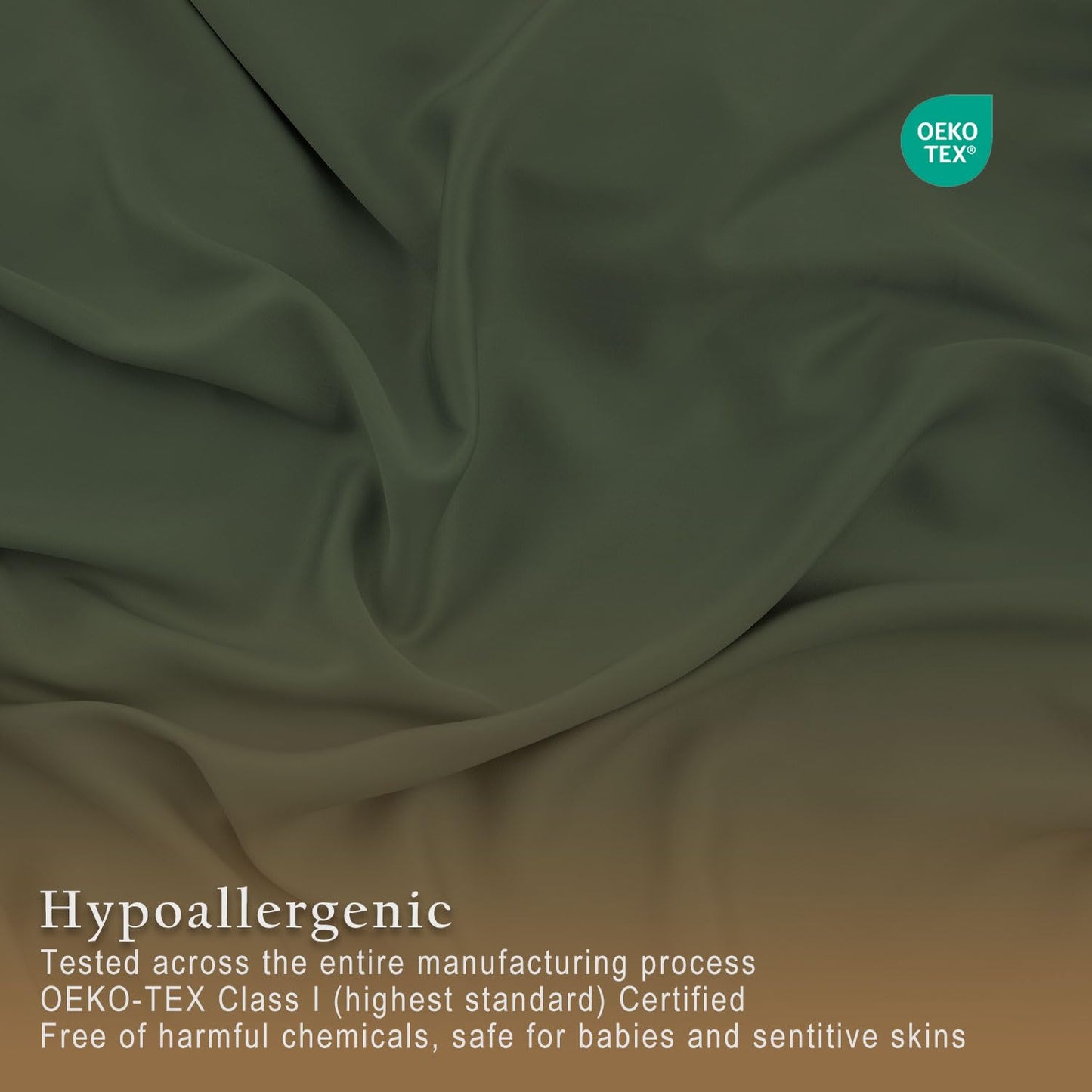 TOSMO Luxury Cooling Sheet Set | 100% Viscose from Organically Grown Bamboo | FSC® Certified | Queen Size | 18” Deep Pockets | Silky Soft Natural Bedding for Hot Sleeper [Olive]