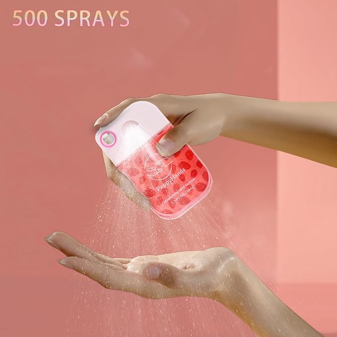 PeppyHands Hand Sanitizer, Hand Sanitizer Spray, Hydrating Spray for Hand, Portable Sanitizer spray Set ﻿for Travel Size, 500-Sprays Each Multi-Flavor (8Pcs.)