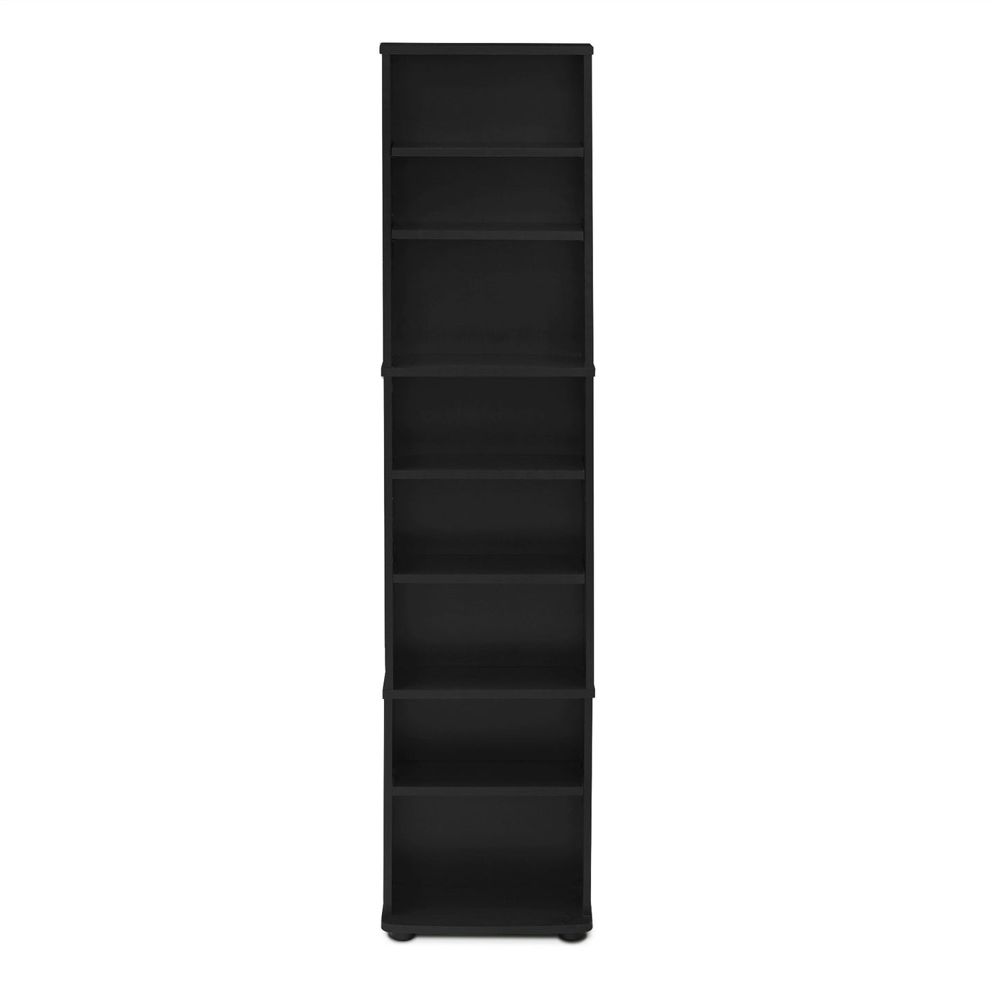 Furinno JAYA DVD Shelf, 8-Tier Tall Narrow CD Rack, Media Shelf with Adjustable Shelves, DVD Storage Cabinets for CD Blueray Game Disc, Easy Assembly, for Living Room, Home Office, Espresso
