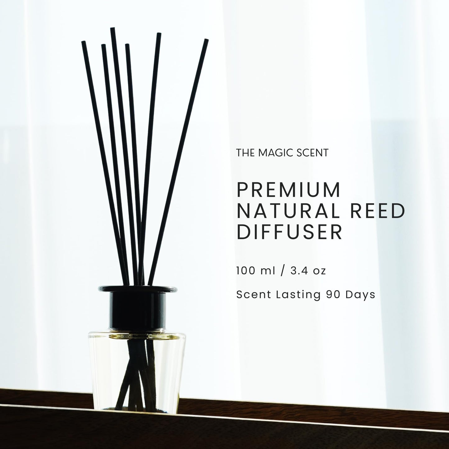 The Magic Scent Mahogany & Teakwood Reed Diffuser for Home - Luxury Scent Diffuser with Premium Fiber Reeds for Lasting Gentle Dispersal - Natural, Toxin-Free Aroma Inspired by Ambercrombie & Fitch