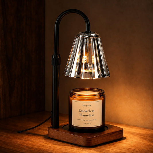Marycele Vintage Candle Warmer Lamp with Timer Dimmer, Adjustable Height