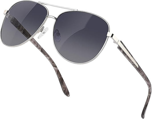 BIRCEN Polarized Aviator Sunglasses for Women : UV Protection Acetate Square Sunglass With Retro Classic Style