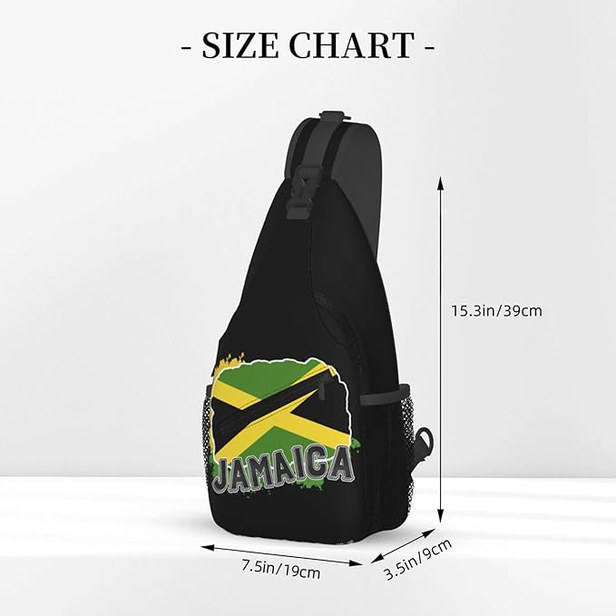 GJXFLSY Jamaic Flag Sling Backpack Crossbody Bag Casual Chest Bags Travel Hiking Daypack Shoulder Bag for Women Men