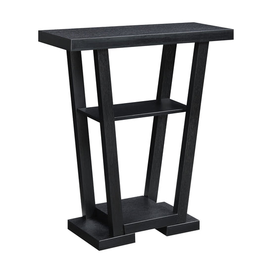 Convenience Concepts Newport V Console Table 31.5" - Modern Sofa Table with Storage Shelves, Narrow Entryway Hall Table for Living Room, Display Accent Table, Black