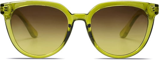 SOJOS Trendy Cat Eye Round Polarized Sunglasses for Women Fashion UV Protection Sunnies Sunglasses SJ2175