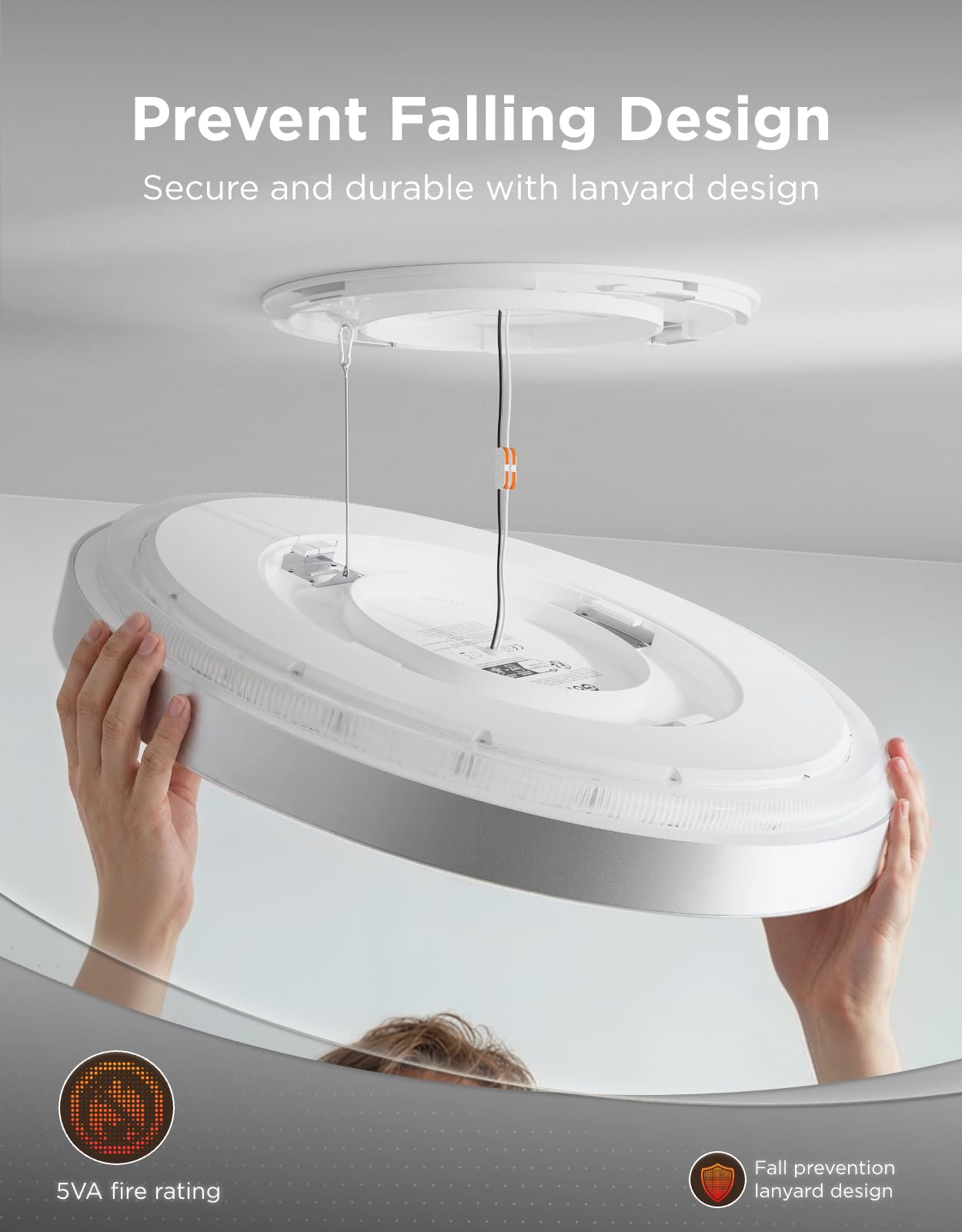 Govee Ceiling Light Ultra 21 Inch, 5000LM Smart Flush Mount Ceiling Light Fixture, Compatible with Matter & Alexa, RGBIC & Tunable White 2700K-6500K, DIY Ceiling Canvas for Living Room Bedroom