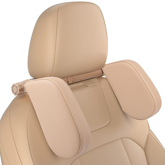 JZCreater Car Headrest Pillow, 180°Adjustable Head Neck Support Pillow, U- Shaped, Travel Sleeping Car Headrests, Only for Car Seat Headrest with 2 Metal Poles， Not for Fixed or Integrated headrests
