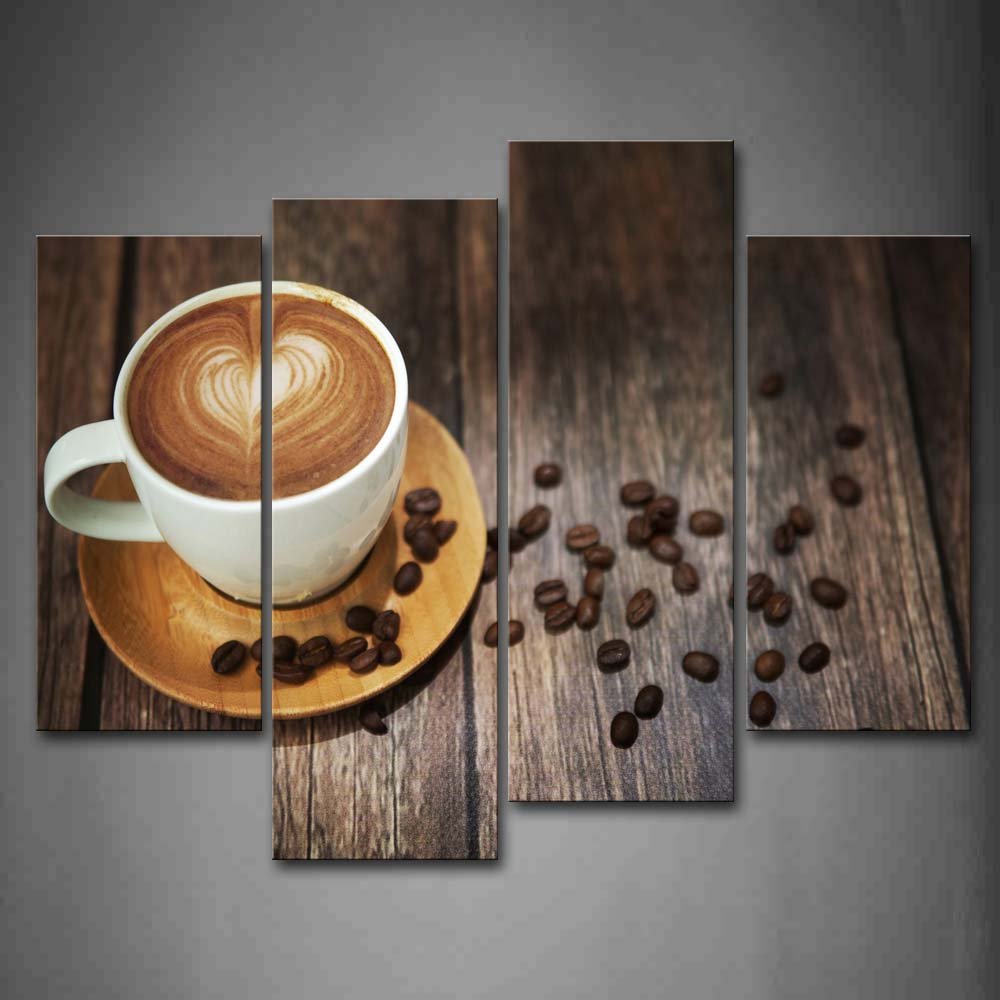 Brown Coffee Wall Art for Bar - Coffee Theme Picture Print On Canvas for Kitchen, Living Room Home Decor