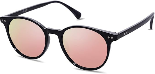 SOJOS Small Round Classic Polarized Sunglasses for Women Men Vintage Style UV400 Lens MAY SJ2113