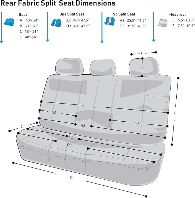 FH Group Automotive Car Seat Covers Rear Set Premium 3D Air Mesh Seat Covers, Airbag Compatible and Split Bench Cover Universal Fit Interior Accessories for Cars Trucks and SUVs - Red