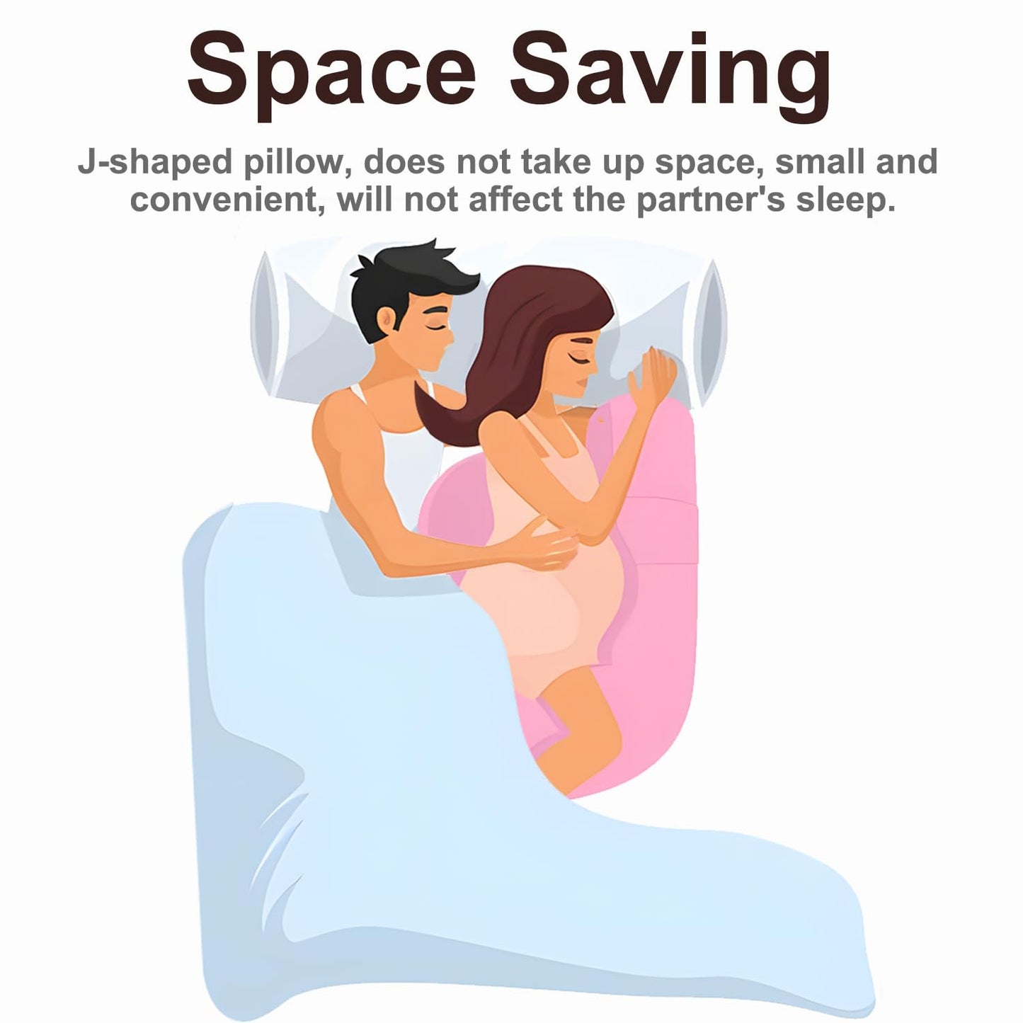 ronofo 57 Inch J-Shaped Maternity Pillow for Pregnant Women, Full Body Pregnancy Pillow for Side Sleepers, Velvet Comfort with Removable Washable Cover, Ideal for Adults Sleeping Support
