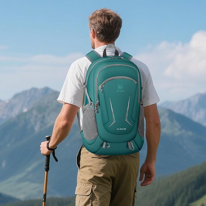 MIYCOO Backpack - Ultra Lightweight Packable Backpack for Travel Camping, 45L Hiking Back Pack Waterproof Foldable Daypack for Men Women Green