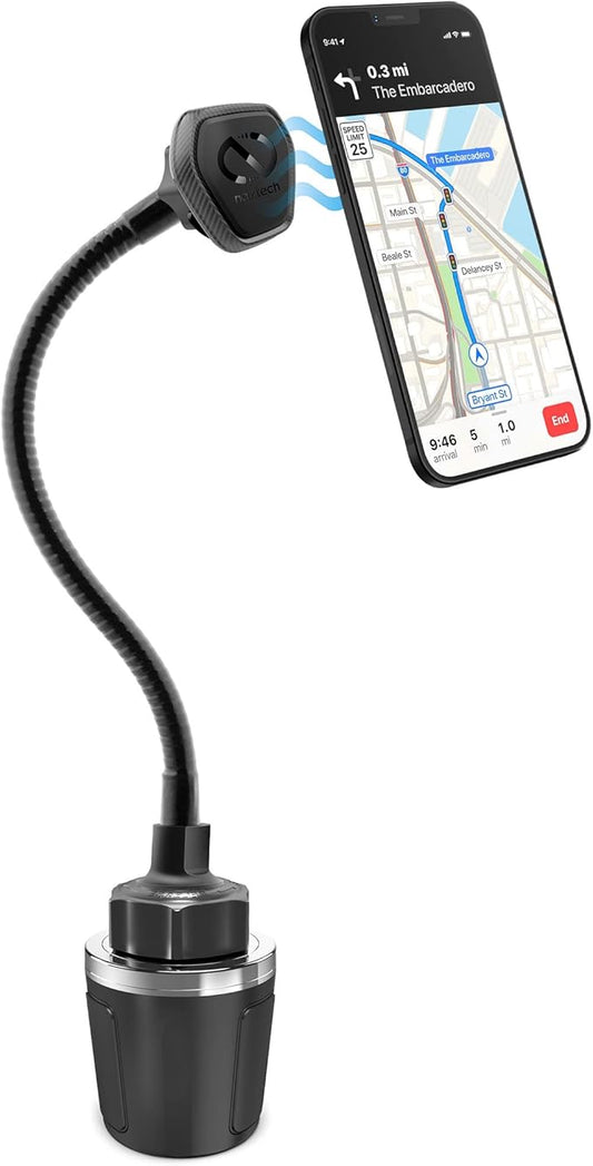 Naztech MagBuddy Elite XL Cup Cell Phone Holder for Car - Black Gooseneck Magnetic Stand Cup Phone Holders for Your Car Cellphone Holder Mount for Truck, Auto Seat Cupholder Mount for iPhone, Android