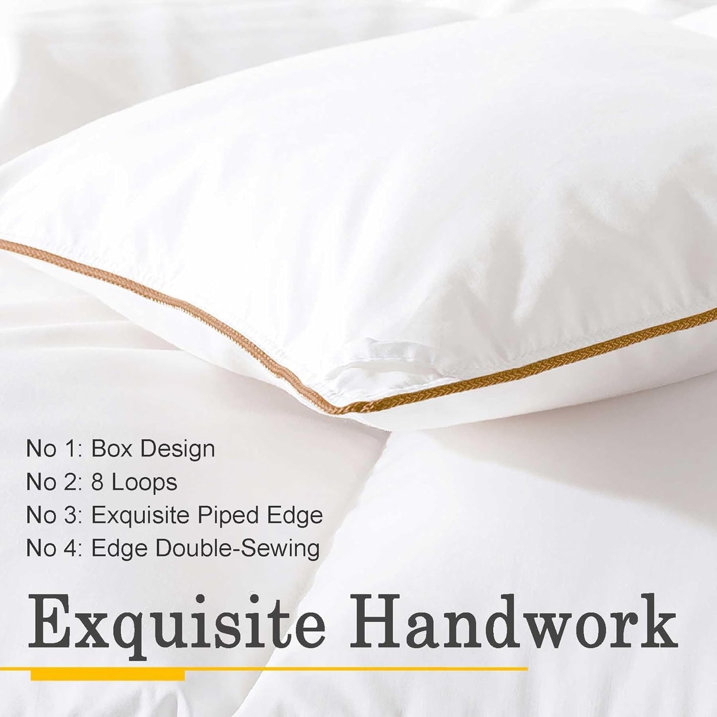 Down Comforter King Size – All Season Medium Weight Fluffy White Duvet Insert, Warm Feather Bedding, Soft 100% Cotton Cover, 90x106 Inch