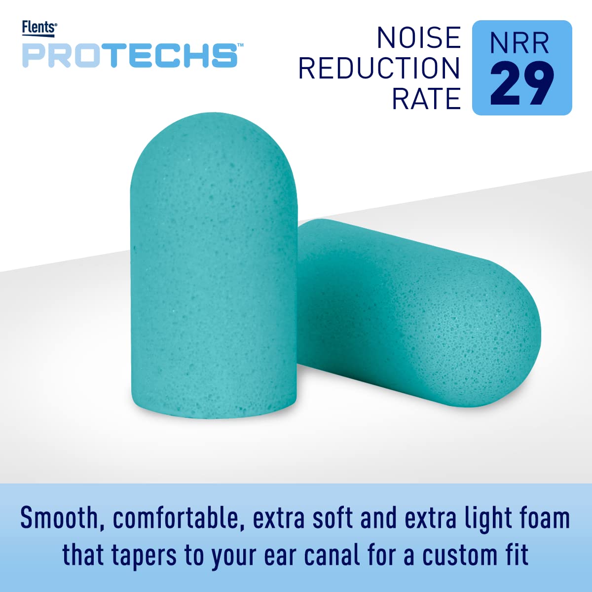 Flents Super Sleep Foam Ear Plugs, 50 Pair for Sleeping, Snoring, Loud Noise, Traveling, Concerts, Construction, & Studying, Teal, Made in The USA
