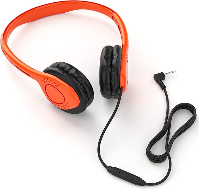 Maeline Bulk Classroom Student Headphones On Ear Stereo Headphones Adjustable Band & Faux Leather Cushions for Kids Online Learning, Library, School, Travel - 3.5mm Plug - 500 Pack - Multi Colors