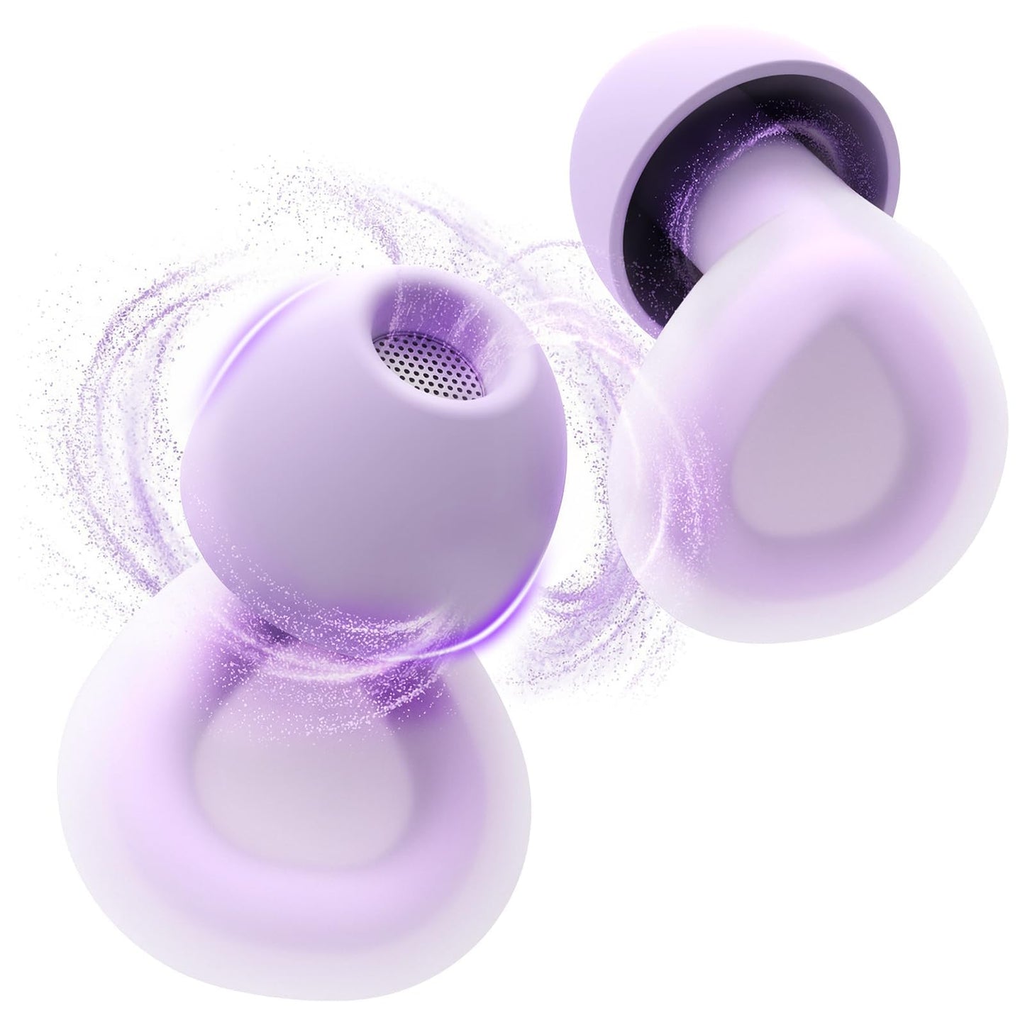 LC-dolida Aura Pro Sleep Earplugs, 38dB Higher Noise Reduction - Ultra-Soft Silicone for Snoring & Noise Blocking, Skin-Safe Custom Fit, Sleek & Reusable for Travel, Office(Purple)